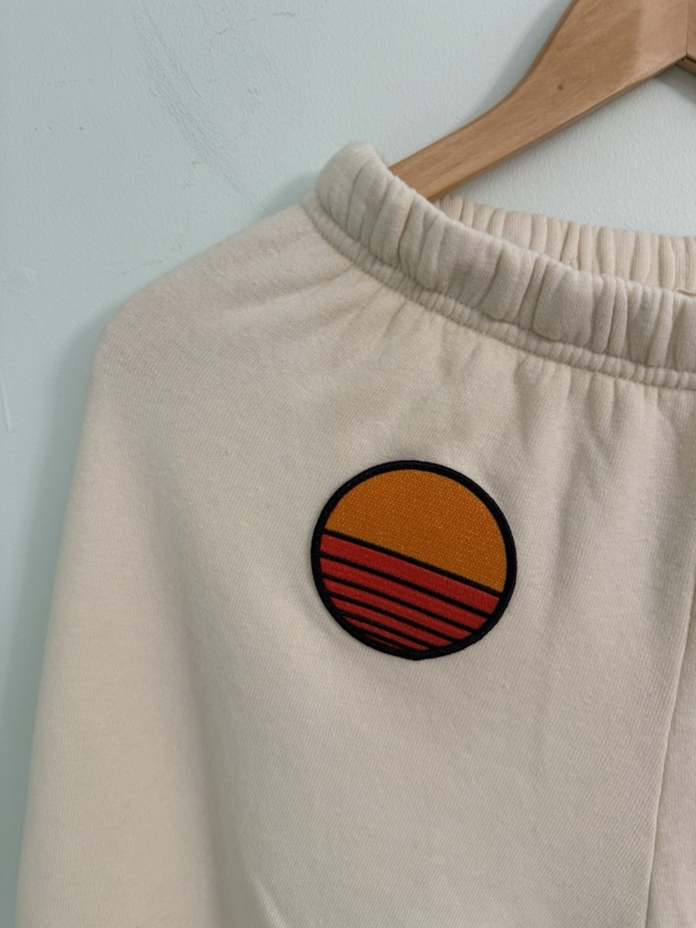 Aviator Nation Sunset Patch Relaxed Cropped Zip Hoodie & Sweatpants Set Medium - Picture 9 of 12